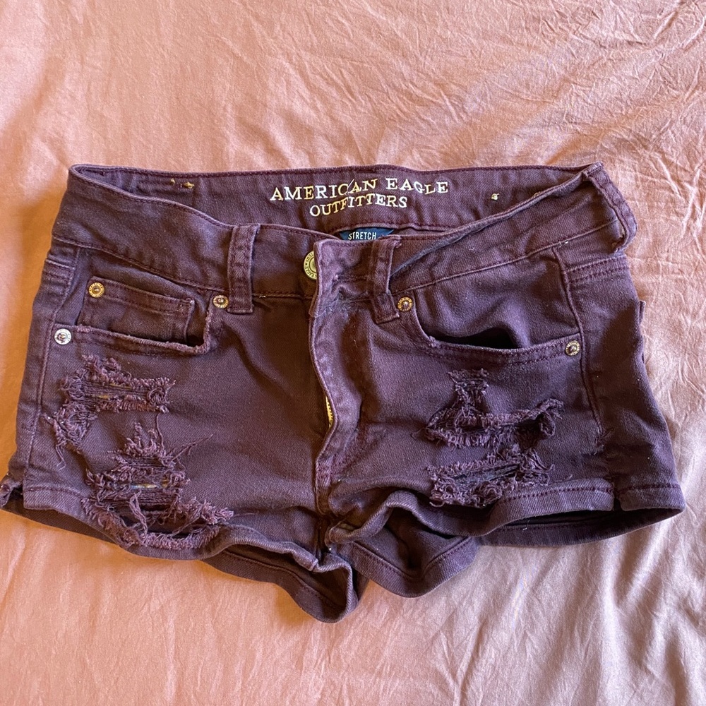 Burgundy American Eagle shorts